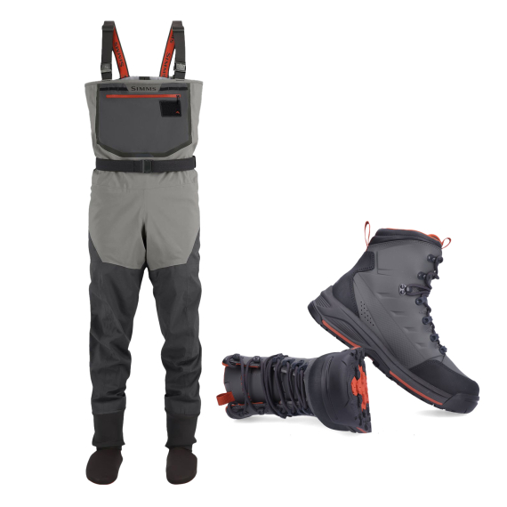 Simms Freestone Wader Combo with Freestone Boots - Smoke dans le groupe Habits et chaussures / Waders et équipement de wading / Kits wading l\'adresse Sportfiskeprylar.se (BUNDLE_13612-040-20)