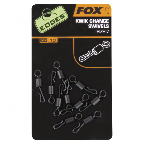 Fox Edges Kwik Change Swivels Size 7 10-pack dans le groupe Hameçons et terminal tackle / Agrafes / Agrafes clips et fastach l\'adresse Sportfiskeprylar.se (CAC485)