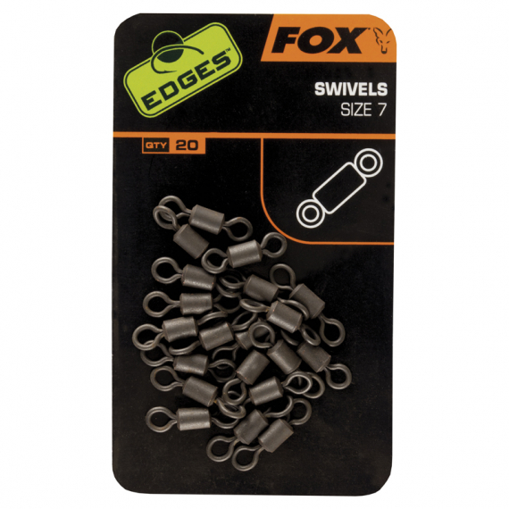 Fox Edges Swivels Standard Size 7, 20-pack dans le groupe Hameçons et terminal tackle / émerillons baril / émerillons l\'adresse Sportfiskeprylar.se (CAC533)