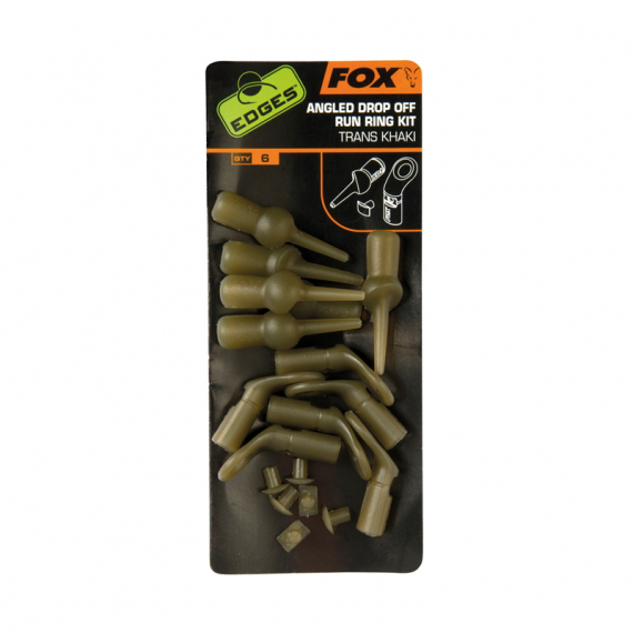 Fox Edges Angled Drop Off Run Ring Kit Trans Khaki 6-pack dans le groupe Hameçons et terminal tackle / Accessoires montages / Sleeves et thermoretractables l\'adresse Sportfiskeprylar.se (CAC600)