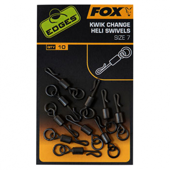 Fox Edges Kwik Change Heli Swivels (10-pack) Size 7 dans le groupe Hameçons et terminal tackle / Emerillon pêche / émerillons l\'adresse Sportfiskeprylar.se (CAC700)