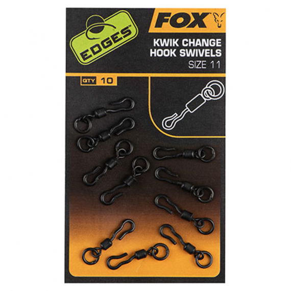 Fox Edges Kwik Change Hook Swivels (10-pack) Size 10 dans le groupe Hameçons et terminal tackle / Agrafes / Agrafes clips et fastach l\'adresse Sportfiskeprylar.se (CAC701)