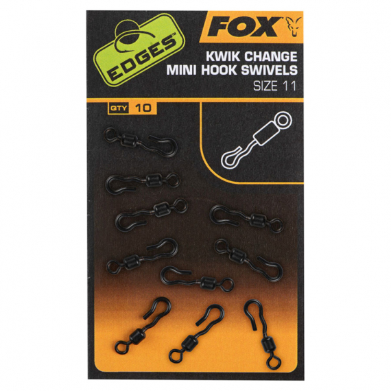 Fox Edges Kwik Change Mini Hook Swivel Size 11 (10-pack) dans le groupe Hameçons et terminal tackle / Agrafes / Agrafes clips et fastach l\'adresse Sportfiskeprylar.se (CAC763)