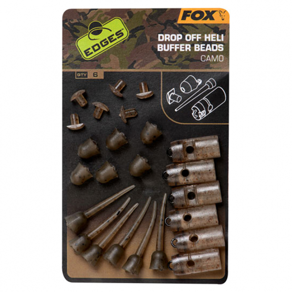 Fox Edges Camo Drop Off Heli Buffer Bead Kit 6pcs dans le groupe Hameçons et terminal tackle / Accessoires montages / Perles l\'adresse Sportfiskeprylar.se (CAC774)
