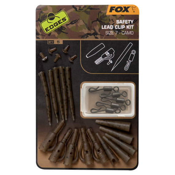 Fox Edges Camo Lead Clip Kit Size 7 5pcs dans le groupe Hameçons et terminal tackle / Accessoires montages / Plombs clips l\'adresse Sportfiskeprylar.se (CAC780)