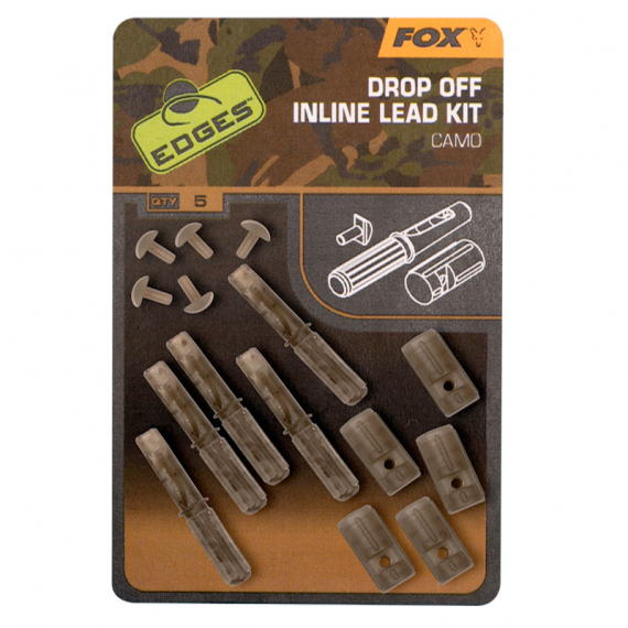 Fox Edges Camo Inline Lead Drop Off Kits 5pcs dans le groupe Hameçons et terminal tackle / Accessoires montages / Plombs clips l\'adresse Sportfiskeprylar.se (CAC782)