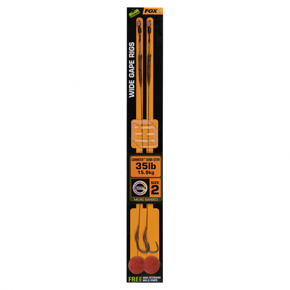 Fox Edges Wide Gape 2 - 35lb Camotex Semi Stiff (2-pack) dans le groupe Hameçons et terminal tackle / Montages préfaits / Montages specimen l\'adresse Sportfiskeprylar.se (CCR175)