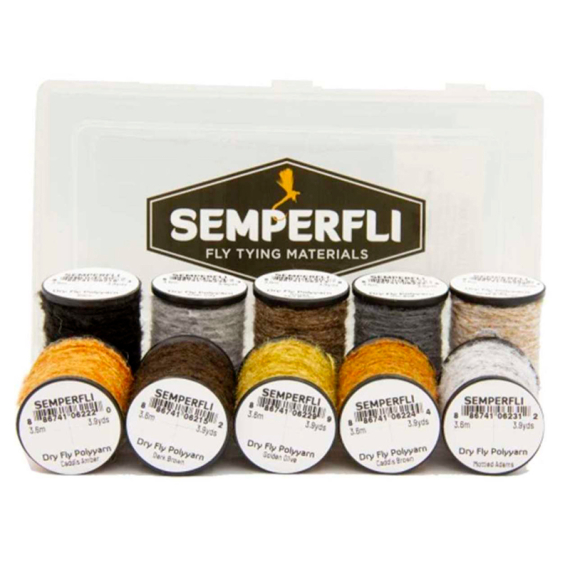 Semperfli Dry Fly Polyyarn Collections Caddis Collection dans le groupe Hameçons et terminal tackle / Fabrication mouche / Matériel de montage de mouches / Yarn et chenille l\'adresse Sportfiskeprylar.se (DDFPBOXCAD)