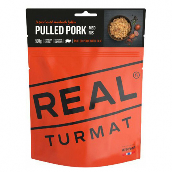 Real Turmat Pulled Pork with Rice dans le groupe Loisirs en plein air / Nourriture camping / Nourriture lyophilisée l\'adresse Sportfiskeprylar.se (DT5267)
