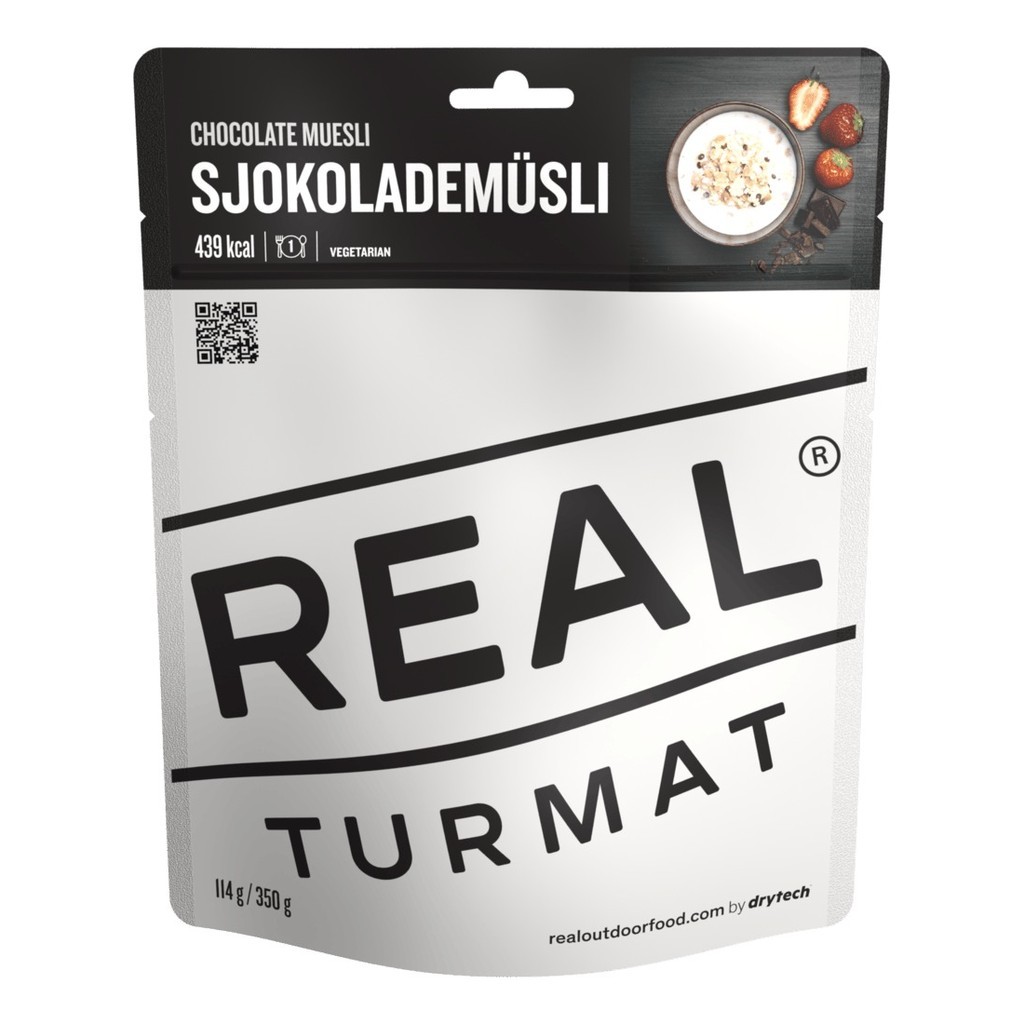 Real Turmat Chocolate Muesli dans le groupe Loisirs en plein air / Nourriture camping / Nourriture lyophilisée l\'adresse Sportfiskeprylar.se (DT6051)