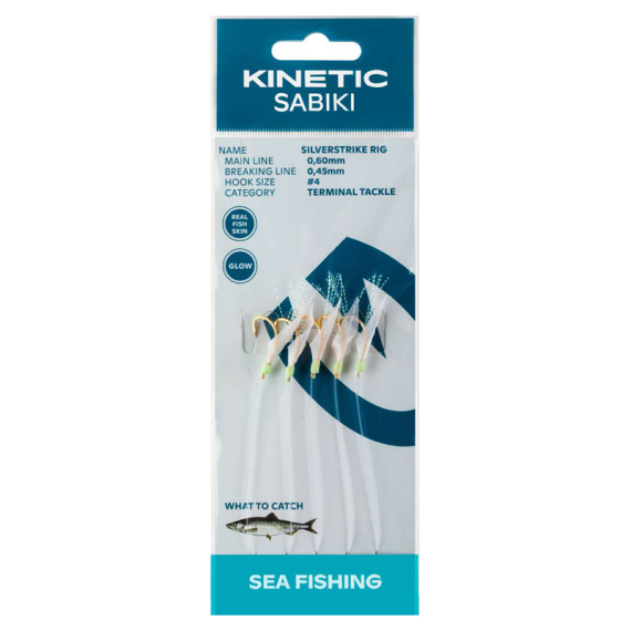 Kinetic Sabiki Silverstrike Fishskin/Flash dans le groupe Leurre de la peche / Leurre pêche en mer / Flasher rigs et montages mer l\'adresse Sportfiskeprylar.se (F101-142-011r)