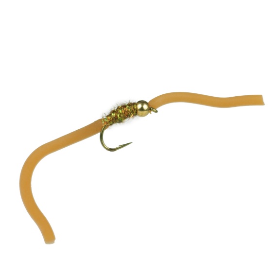 Squirmy Worm Natural Brown BH # 12 dans le groupe Leurre de la peche / Mouches / Nymphes l\'adresse Sportfiskeprylar.se (F30-1062-12)