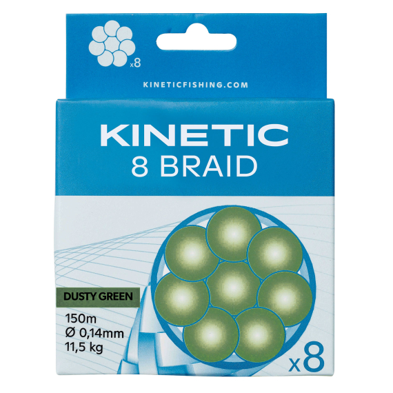 Kinetic 8 Braid 150m Dusty Green dans le groupe Lignes de pêche / Tresse peche l\'adresse Sportfiskeprylar.se (F500-023-098r)
