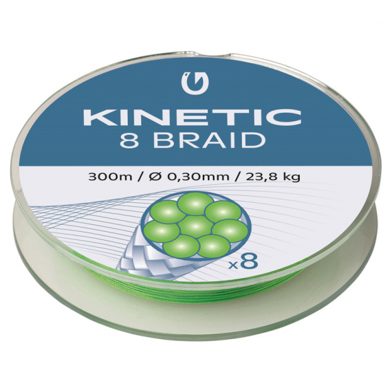 Kinetic 8 Braid 300m Fluo Green dans le groupe Lignes de pêche / Tresse peche l\'adresse Sportfiskeprylar.se (F501-023r)