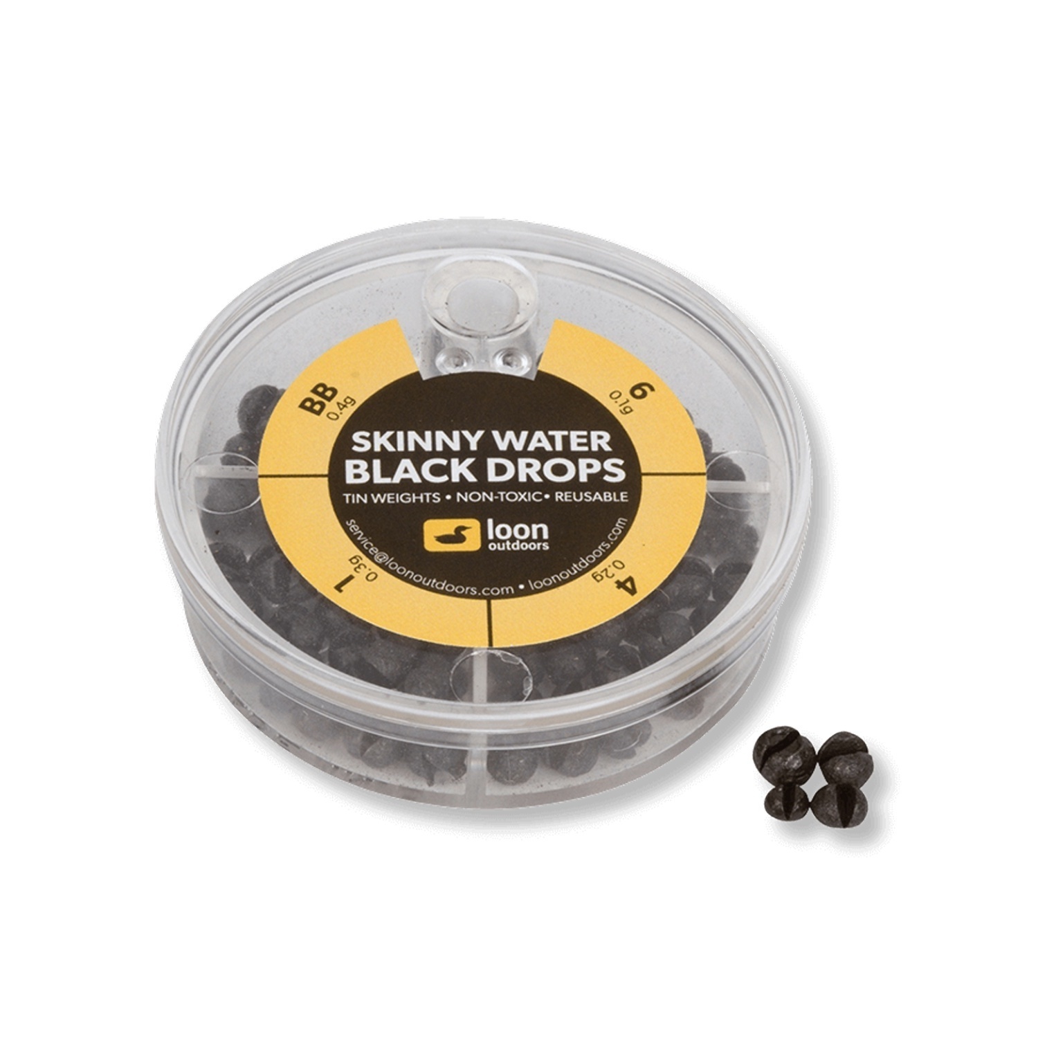 Loon Black Drop - 4 Division - Black Skinny Water dans le groupe Hameçons et terminal tackle / plomb de peche / Plombs et splitshots l\'adresse Sportfiskeprylar.se (F7133)