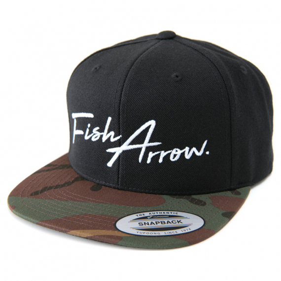 Fish Arrow FA Flat Cap Black/Green Camo dans le groupe Habits et chaussures / Chapeau de peche, casquette peche / Casquettes / Casquettes snapback l\'adresse Sportfiskeprylar.se (FA-4573251345429)