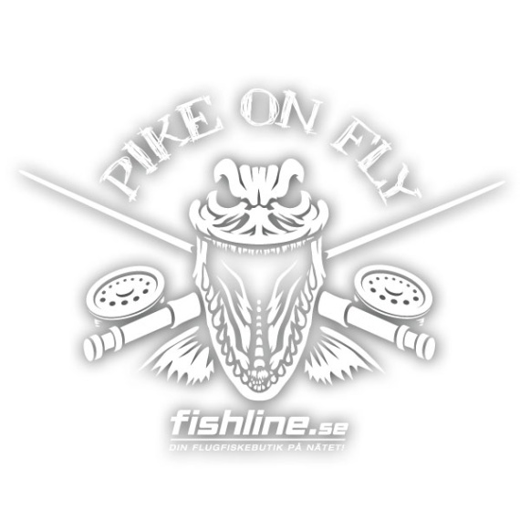 Fishline Pike on Fly sticker White dans le groupe Autre / Autocollants l\'adresse Sportfiskeprylar.se (FL-STICK-POFV2)