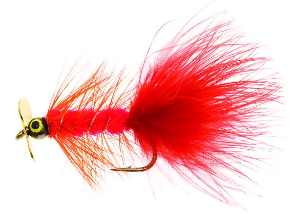 Dog Nobbler Propeller Flou Red Kamasan B170 #4 dans le groupe Leurre de la peche / Mouches / Streamers l\'adresse Sportfiskeprylar.se (FL00107)