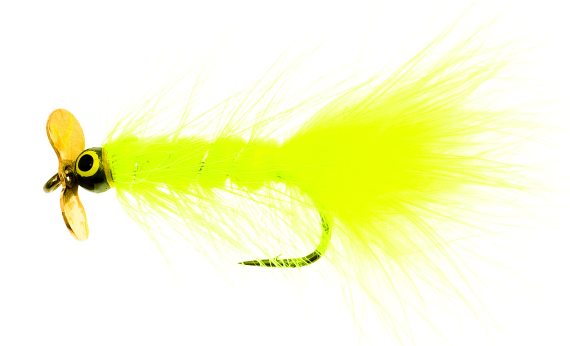Dog Nobbler Propeller Flou Yellow Kamasan B170 # dans le groupe Leurre de la peche / Mouches / Streamers l\'adresse Sportfiskeprylar.se (FL00111)