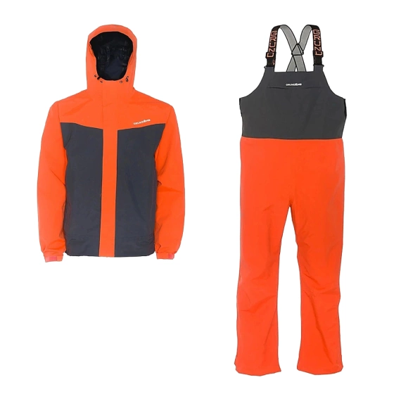 Grundéns Full Share Jacket & Bib Combo Orange/Grey dans le groupe Vêtements & Chaussures / Vêtements / Combinaisons de pêche l\'adresse Sportfiskeprylar.se (FULLSHAREORANGGERYSET)