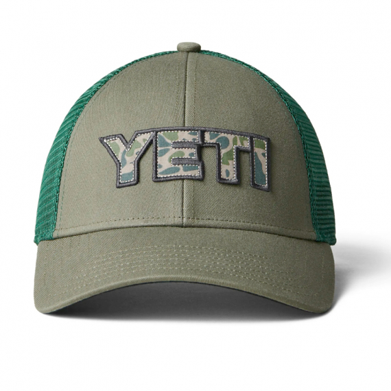 Yeti Camo Logo Badge Low Pro Trucker Hat Olive dans le groupe Habits et chaussures / Casquettes et chapeaux / Casquettes / Casquettes trucker l\'adresse Sportfiskeprylar.se (H005O)
