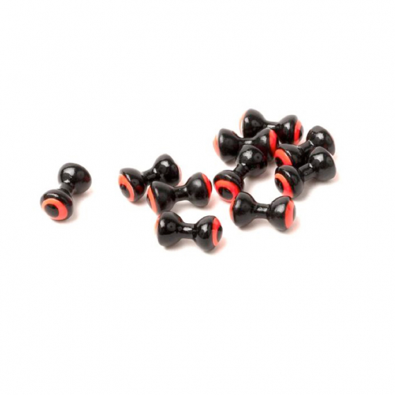 Small Double Pupil Lead Eyes #4 Black W Fl Orange and Black dans le groupe Hameçons et terminal tackle / Fabrication mouche / Matériel de montage de mouches / Yeux l\'adresse Sportfiskeprylar.se (HL-2PS4)