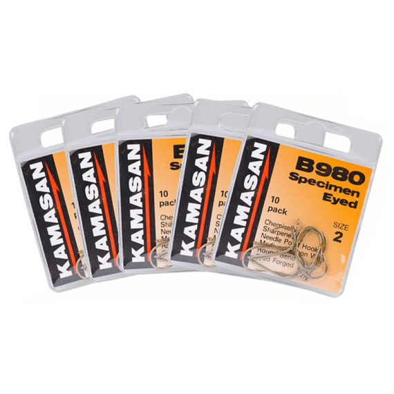 Kamasan B980 Specimen Eyed 10-pack x5 dans le groupe Hameçons et terminal tackle / Hamecon peche / Hameçon carpe l\'adresse Sportfiskeprylar.se (KAMASANB980PACK)