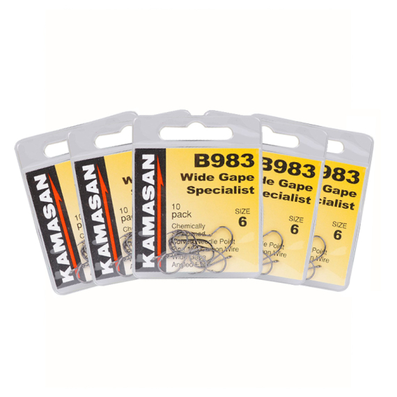 Kamasan B983 Wide Gape Specialist 10-pack x5 dans le groupe Hameçons et terminal tackle / Hamecon peche / Hameçon carpe l\'adresse Sportfiskeprylar.se (KAMASANB983PACK)