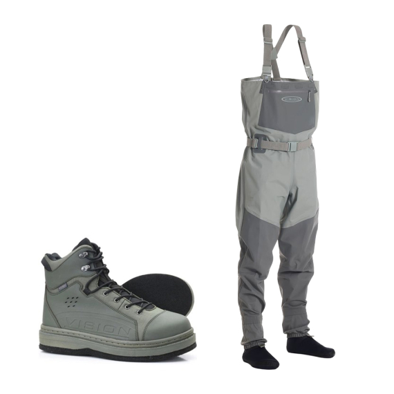 Vision Koski Grey & Koski Green 2.0 Felt Sole Wading Kit dans le groupe Habits et chaussures / Waders et équipement de wading / Kits wading l\'adresse Sportfiskeprylar.se (KOSKIGREYKOSKIFILT)