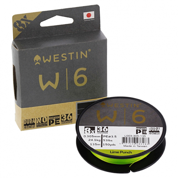 Westin W6 8 Braid Lime Punch dans le groupe Lignes de pêche / Tresse peche l\'adresse Sportfiskeprylar.se (L003-080-135r)