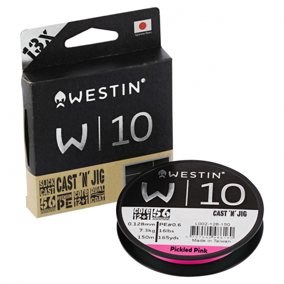Westin W10 13-Braid Cast \'N\' Jig 110m Pickled Pink dans le groupe Lignes / Tresses l\'adresse Sportfiskeprylar.se (L004-080-110r)