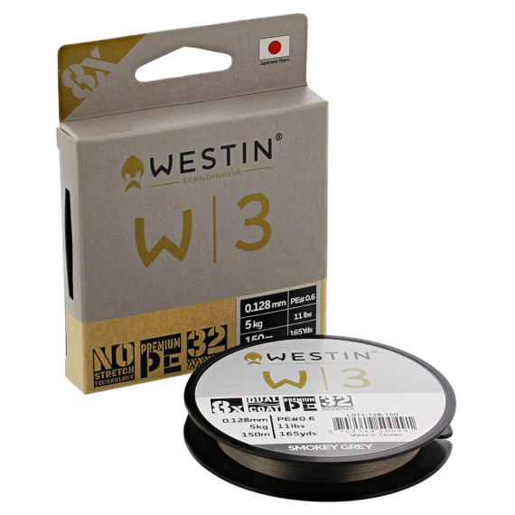 Westin W3 8 Braid 150m/165yds Smokey Grey dans le groupe Lignes de pêche / Tresse peche l\'adresse Sportfiskeprylar.se (L011-080-150r)
