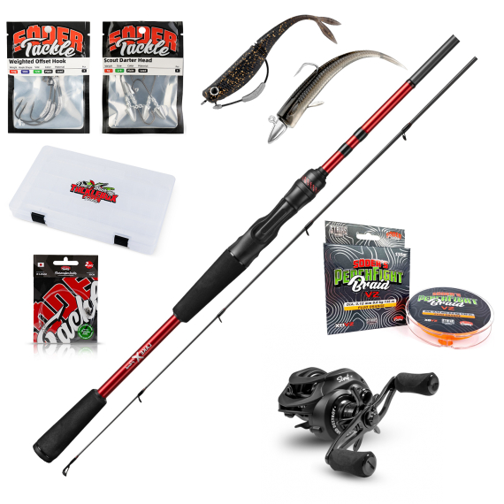 Lake X Perch Soft Jerkbait combo dans le groupe Kit de pêche / Ensemble casting / Ensemble Casting Perche l\'adresse Sportfiskeprylar.se (LAKEXSOFTJERKBAITSET)