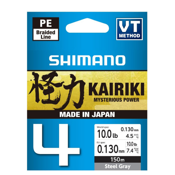 Shimano Kairiki 4 150m Steel Gray dans le groupe Lignes / Tresses l\'adresse Sportfiskeprylar.se (LDM54TE4028015Sr)