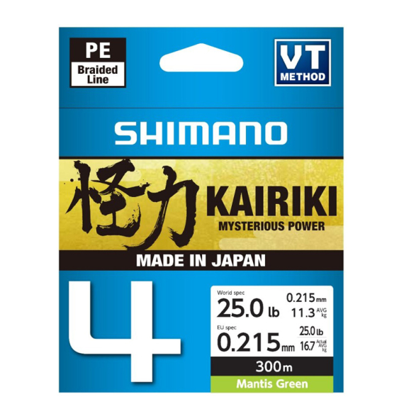 Shimano Kairiki 4 300m Mantis Green dans le groupe Lignes de pêche / Tresse peche l\'adresse Sportfiskeprylar.se (LDM64TE5031530Gr)