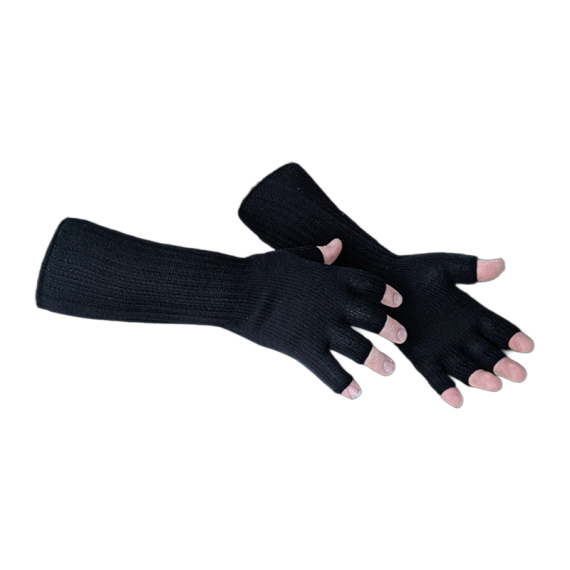Norolan Merino Wool Fingerless Gloves - Black One-Size dans le groupe l\'adresse Sportfiskeprylar.se (MEKY-1)
