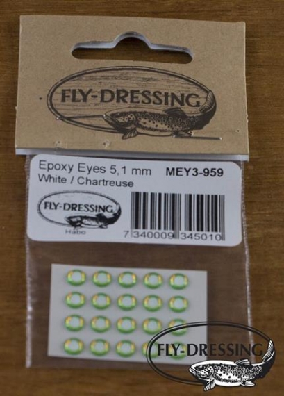 Epoxy Eyes 5,1mm, White/Chartreuse dans le groupe Hameçons et terminal tackle / Fabrication mouche / Matériel fabrication mouche / Yeux l\'adresse Sportfiskeprylar.se (MEY3-959)