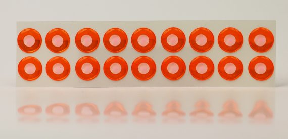 Epoxy Eyes 5,1mm white/orange dans le groupe Hameçons et terminal tackle / Fabrication mouche / Matériel fabrication mouche / Yeux l\'adresse Sportfiskeprylar.se (MEY3-962)