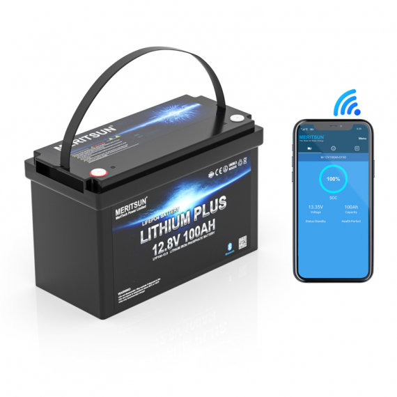 Meritsun Litiumbatteri 12v 100Ah BT dans le groupe Électronique marine et bateau / Batteries et chargeurs / Batteries / Batteries lithium l\'adresse Sportfiskeprylar.se (MS12V100BT)