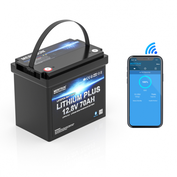 Meritsun Litiumbatteri 12V 70Ah BT dans le groupe Électronique marine et bateau / Batteries et chargeurs / Batteries / Batteries lithium l\'adresse Sportfiskeprylar.se (MS12V70)