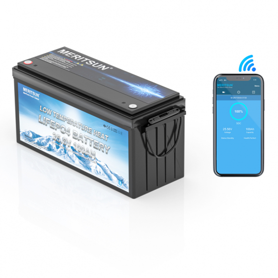 Meritsun 24V 100Ah BT Heat dans le groupe Électronique marine et bateau / Batteries et chargeurs / Batteries / Batteries lithium l\'adresse Sportfiskeprylar.se (MS256V100BT-H)