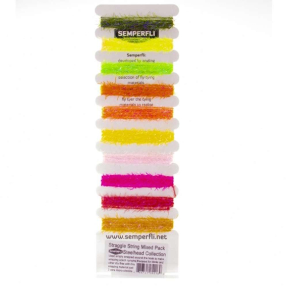 Semperfli Straggle String Mixed Pack - Bright Colours (Steelhead) dans le groupe Hameçons et terminal tackle / Fabrication mouche / Matériel de montage de mouches / Yarn et chenille l\'adresse Sportfiskeprylar.se (MSTS010SHD)