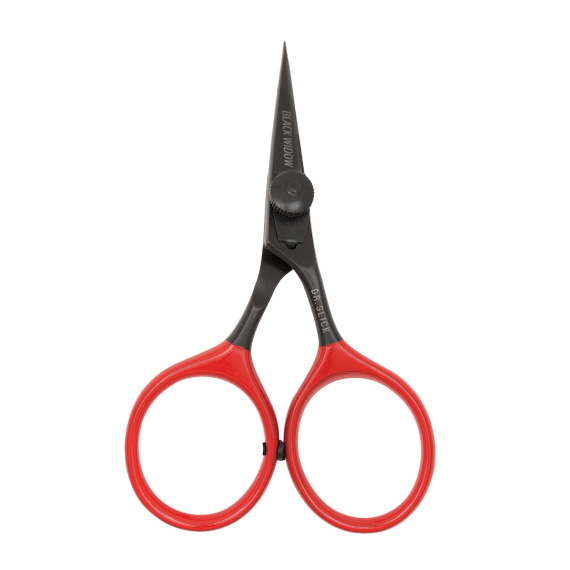DR Slick SR4BW Black Widow All Purpose Razor Scissor 4\'\' Bent Shaft Black and Red dans le groupe Accessoires de pêche / Pinces et ciseaux / Ciseaux et coupe-fils l\'adresse Sportfiskeprylar.se (NFD9320-SR4BW)