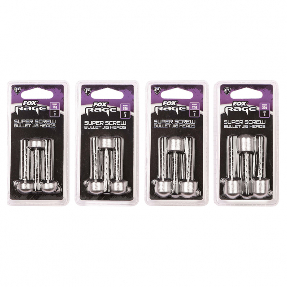 Fox Rage Super Screws 3pcs dans le groupe Hameçons et terminal tackle / Têtes plombées / Tête plombée à visser l\'adresse Sportfiskeprylar.se (NJX125r)