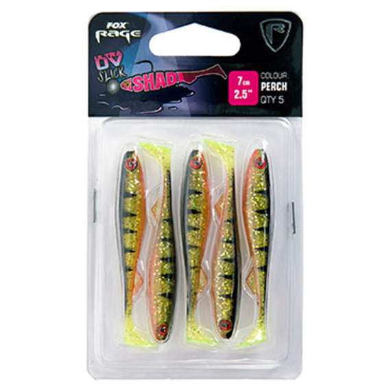 Fox Rage Slick Shad Ultra UV 7 cm 5-pack dans le groupe Leurre de la peche / Leurre souple / Jigs pour perches et pour sandres l\'adresse Sportfiskeprylar.se (NSC028r)