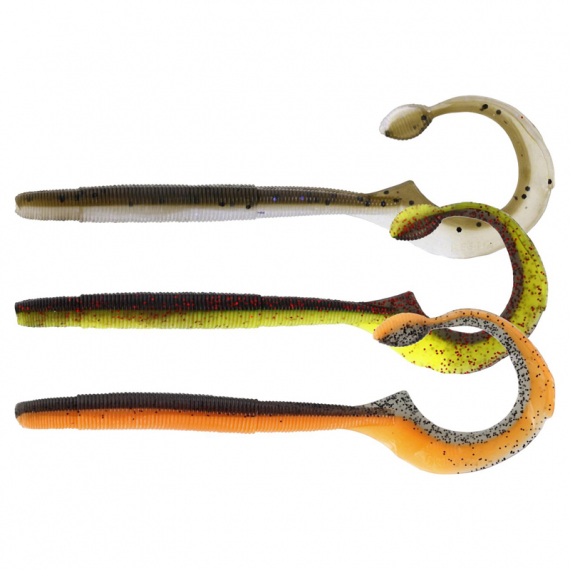 Westin Ned Worm Curl 12cm, 3g (5pcs) - Dark Water Mix 7 dans le groupe Leurre de la peche / Leurre souple / Écrevisses et appâts creaturebait / Ned Rig l\'adresse Sportfiskeprylar.se (P187-709-014)