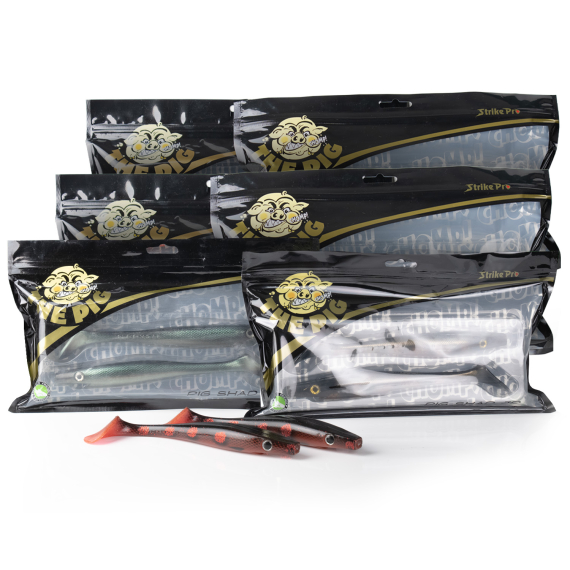 Pig Shad Junior Mega Bundle dans le groupe Leurres de pêche / Kits leurres / Paquet d\'appâts pour brochets l\'adresse Sportfiskeprylar.se (PIGSHADJR6X2)