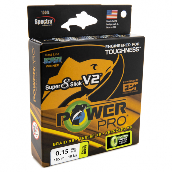 PowerPro Super 8 Slick V2 Moon Shine 135m dans le groupe Lignes de pêche / Tresse peche l\'adresse Sportfiskeprylar.se (PPBISV213513MSr)