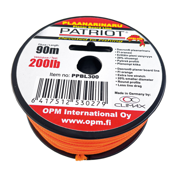 Patriot Planerline Orange, Roll: 90m, 90kg dans le groupe Accessoires de pêche / Montages et accessoires traîne l\'adresse Sportfiskeprylar.se (PPBL300)