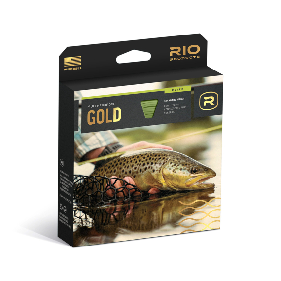 RIO Elite Gold Moss/Gold/Gray dans le groupe Lignes de pêche / Lignes de pêche à la mouche / Soies une main l\'adresse Sportfiskeprylar.se (RP19268r)